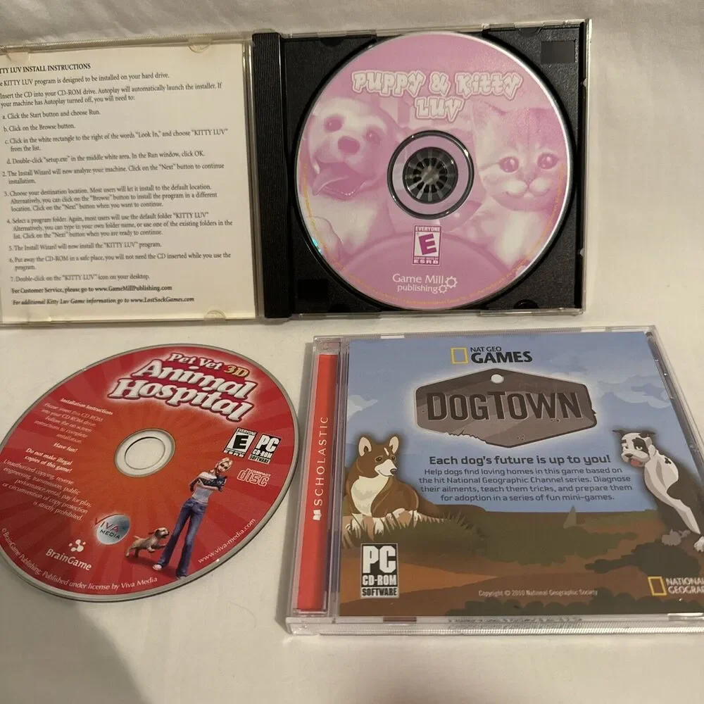 Pet Vet 3D: Animal Hospital (DISC ONLY) & Puppy & Kitty Luv & Dogtown PC Games